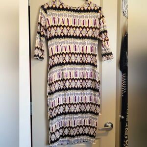 Multicolor Geometric Pattern Dress